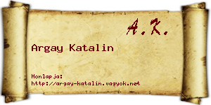 Argay Katalin névjegykártya