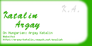 katalin argay business card